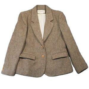 John Meyer Blazer Womens M Brown Wool Tweed Single Breasted  Preppy Academia Vtg